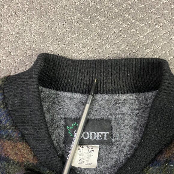 Codet Vest Mens XL Blue Green Brown Plaid Wool Blend Hunting Sherpa Fleece Lined - Picture 3 of 13